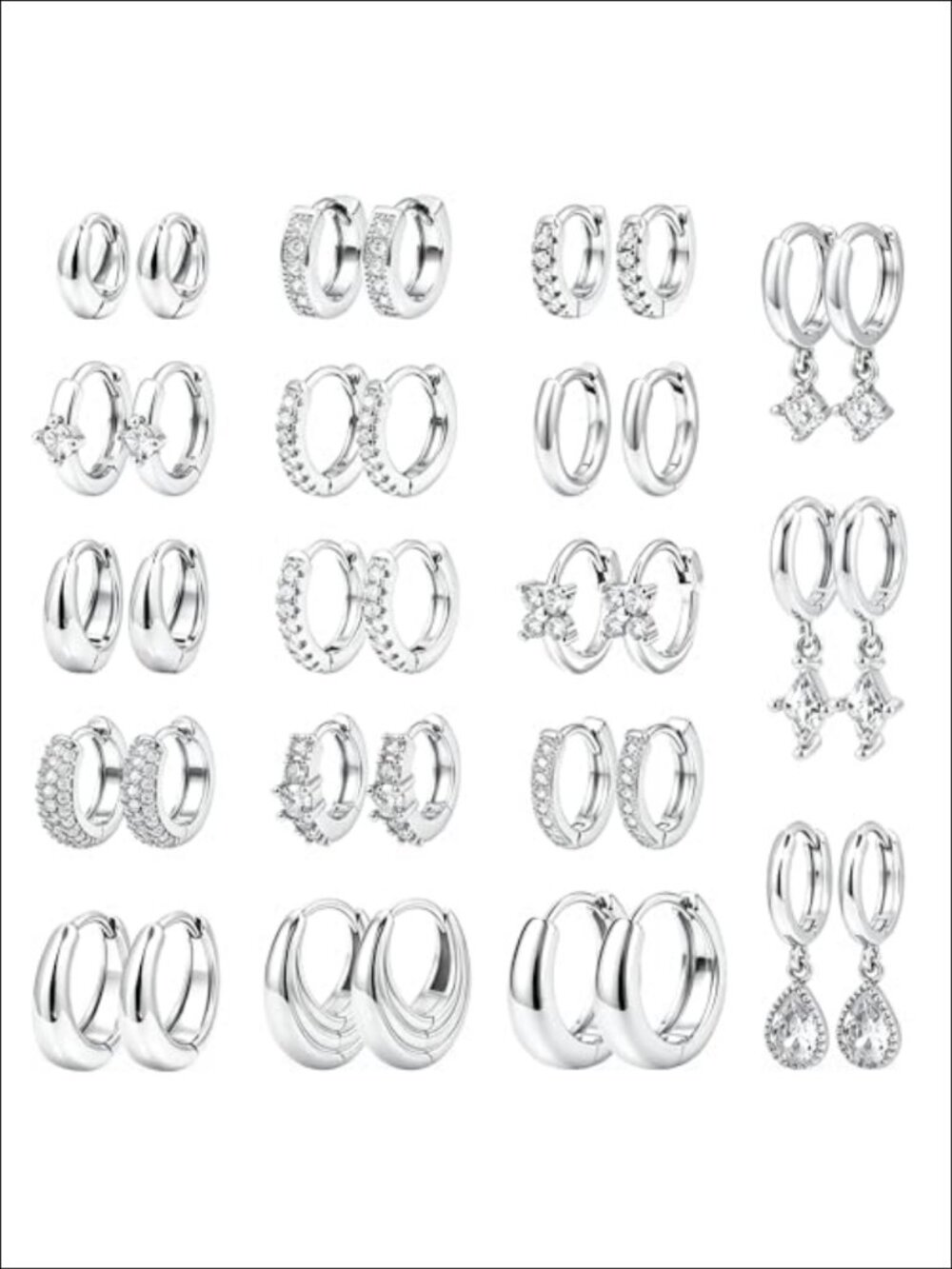 14K Gold Plated Chunky Hoop Earrings Set for Women Hypoallergenic Lightweight